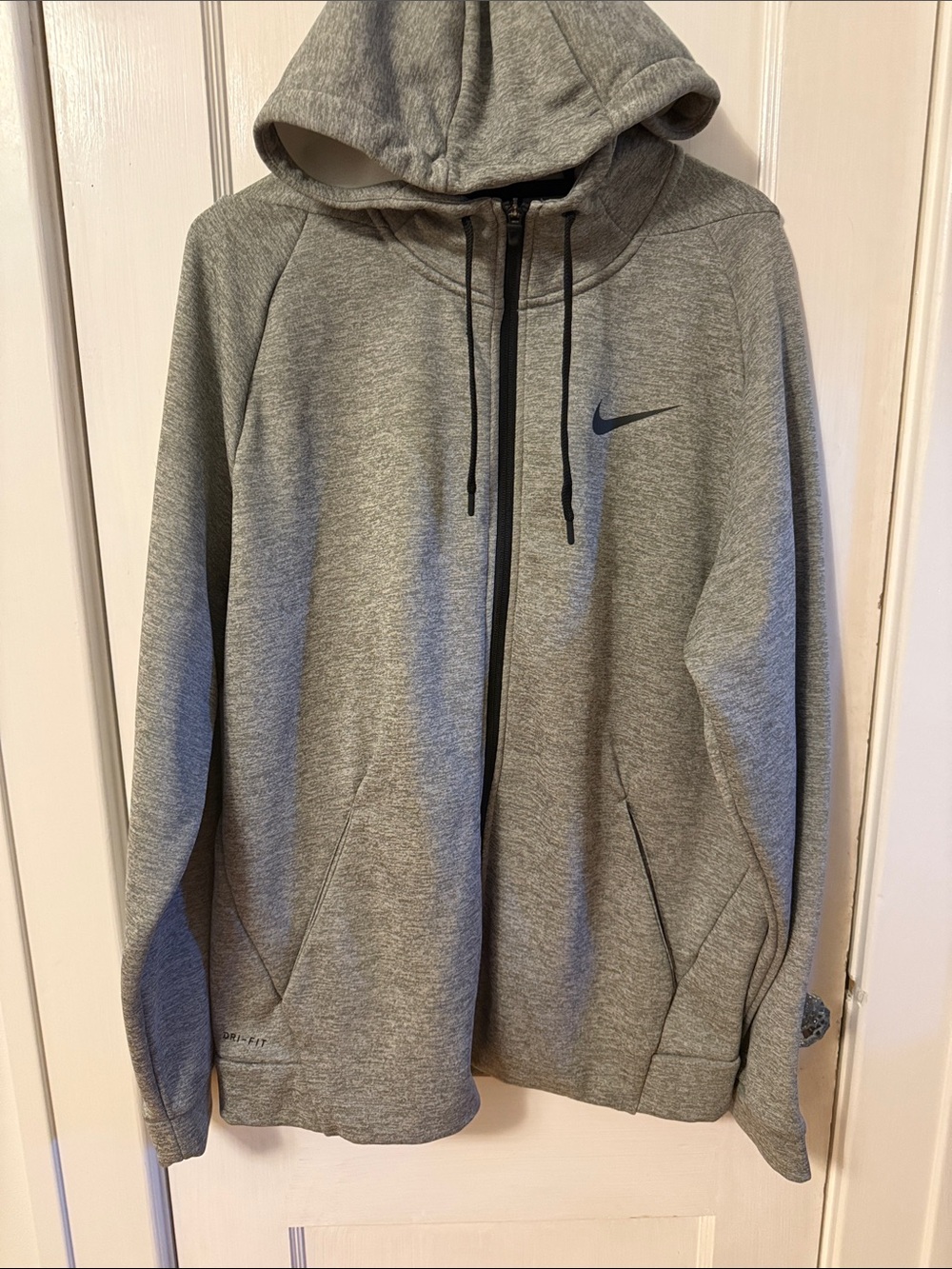 Nike Heather Gray Full-Zip Hooded Jacket with Swoosh